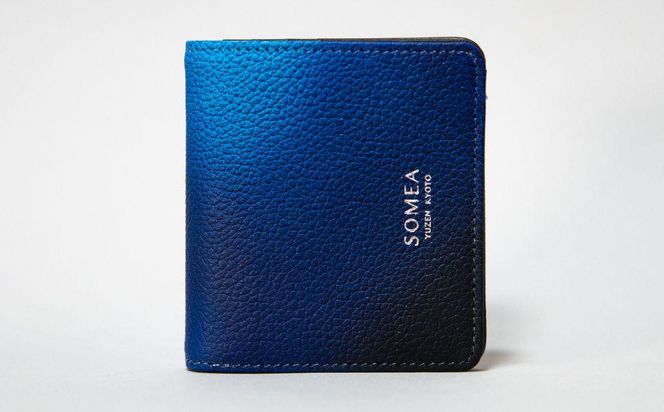 【池内友禅】SOMEA brume バイフォールドウォレット(タンゴブルー)｜京都 友禅染 ブランド 財布 人気［ 京都 サイフ コンパクト おすすめ 革製品 本格 通勤 雑貨 高級 男女兼用 お取り寄せ 通販 送料無料 ふるさと納税 ］ 261009_B-CA118