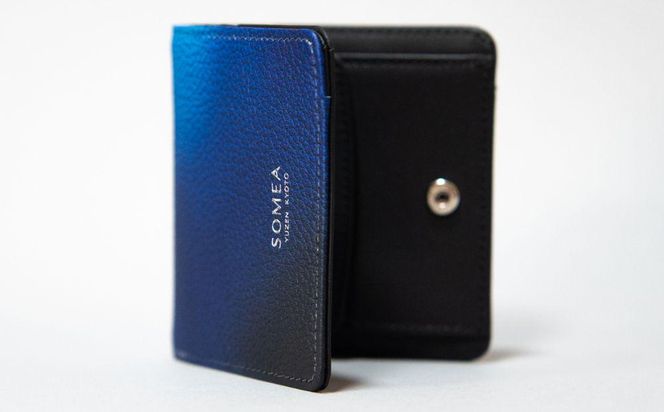 【池内友禅】SOMEA brume バイフォールドウォレット(タンゴブルー)｜京都 友禅染 ブランド 財布 人気［ 京都 サイフ コンパクト おすすめ 革製品 本格 通勤 雑貨 高級 男女兼用 お取り寄せ 通販 送料無料 ふるさと納税 ］ 261009_B-CA118