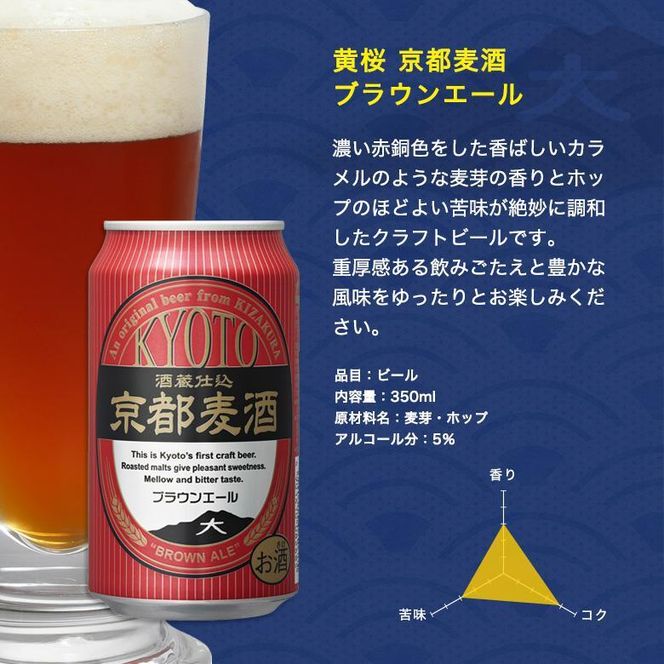 【黄桜】京都麦酒ブラウンエール（350ml缶×24本）［ キザクラ 京都 お酒 ビール 地ビール クラフトビール 人気 おすすめ 定番 ギフト プレゼント 贈答 ご自宅用 お取り寄せ おいしい ］ 261009_B-DN31