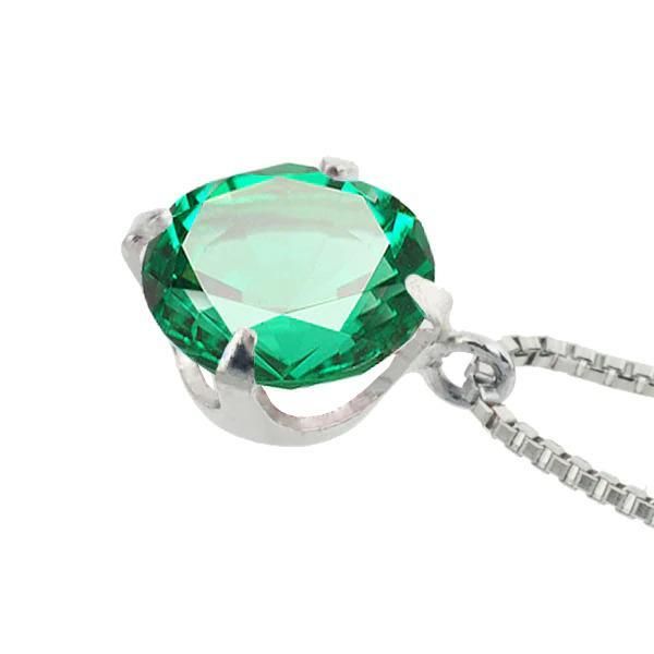 【京セラ】クレサンベール〈エメラルド〉ネックレス【一粒/0.4CT/プラチナ/5月】 261009_B-EU113