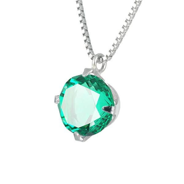 【京セラ】クレサンベール〈エメラルド〉ネックレス【一粒/0.4CT/プラチナ/5月】 261009_B-EU113