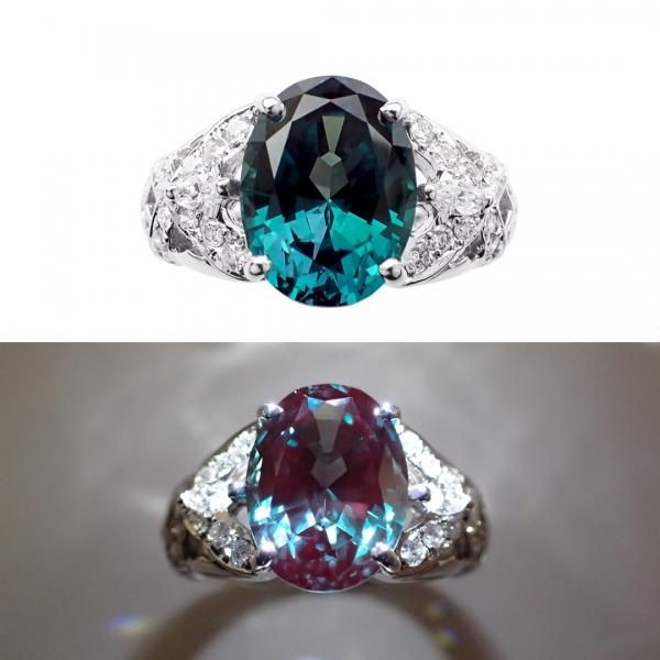 【京セラ】クレサンベール〈アレキサンドライト・天然ダイヤモンド〉リング【35周年記念商品/6月誕生石/プラチナ】 261009_B-EU17