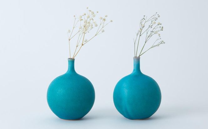 【瑞光窯-ZUIKOU-】フラワーベース＆ドライフラワー　No.011 Blue Jasper × カスミソウ　花 花瓶 陶磁器 シンプル 京都 261009_B-HK20