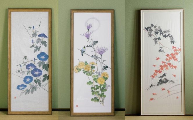 【シカタ】ふるさと納税限定！京友禅着物絵師がデザインした日本手拭いと額のセット（12柄＋額2枚） 261009_B-NH11