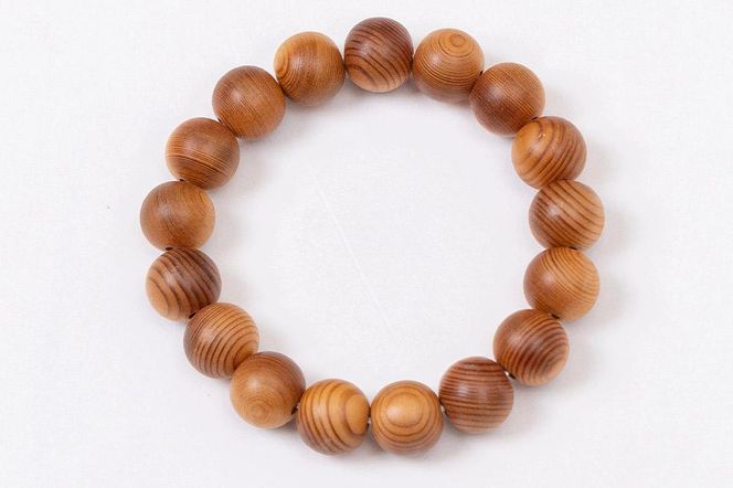 【意匠京念珠板倉】特選念珠ブレスレット腕輪 屋久杉 12mm玉 桐箱&証明書付（京都府伝統産業優秀技術継承） 261009_B-VJ01