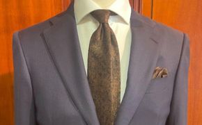 【美濃利】Makuakeで大好評！西陣織と京友禅が織りなす京都のネクタイ《ブラウン》 261009_B-VY03