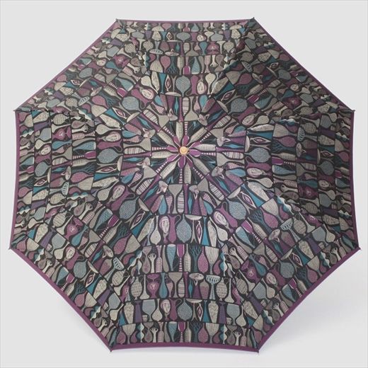 槙田商店 折りたたみ傘スティグリンドベリ【POTTERY】パープル(ポテリー) 晴雨兼用 FAA5050
