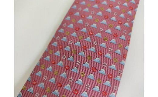 富士桜工房シルクネクタイ「富士と四季(ピンク)」限定オリジナルデザイン FAA1034