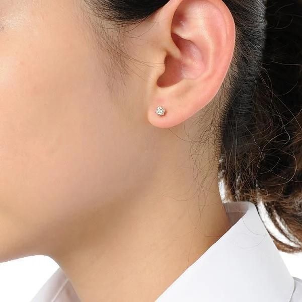 【京セラ】クレサンベール〈天然ダイヤモンド〉セラミックピアス【合計0.6ct/スタッド/PT900/セラミック/WEPD1113】 261009_B-EU32