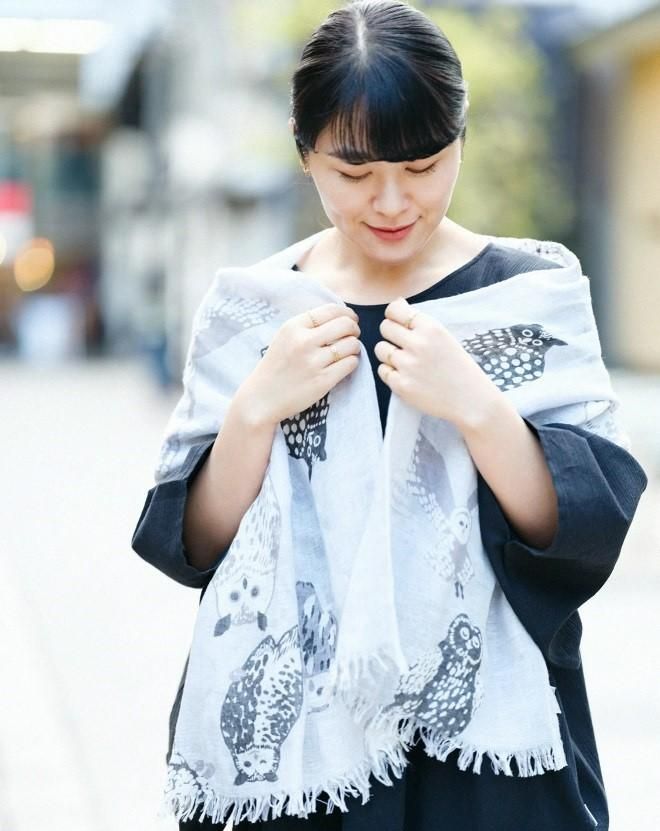 【SOU・SOU】綿麻 環(かん)くびまき/ふくろう 261009_A-RV009