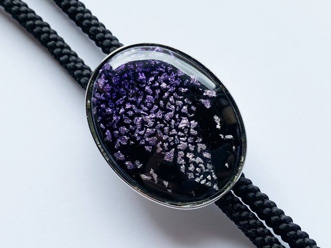 藤の七宝焼ループタイ