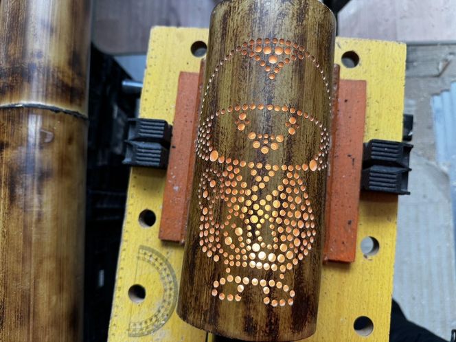 プレミア和歌山認定　高野町限定デザイン　banboo light　高野町産の竹あかり　竹灯籠  天然竹    天然竹 竹製 灯籠  手作り キャンドル インテリア おしゃれ 室内 照明 明かり 灯り 民芸品  プレゼント ギフト 303446_DK001