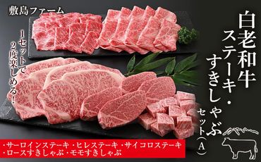 白老和牛ステーキ・すきしゃぶセット（A）《敷島ファーム》 BF014