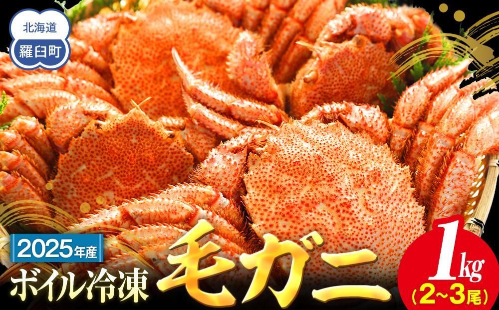 2025年産 ボイル冷凍毛ガニ 1kg 300g〜500g 2〜3尾 016942