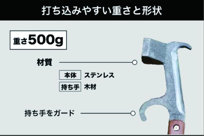 【MULTI SOLO】打つ、抜く、割る。アウトドアの力作業はこれ1本《マルチハンマー》 [ 京都 キャンプギア ブランド キャンプ用 多機能 工具 1本3役 ペグ打ち ペグ抜き 薪割り 人気 おすすめ キャンプ テント BBQ 焚火 アウトドア お取り寄せ 通販 送料無料 ふるさと納税 ] 261009_A-UL002