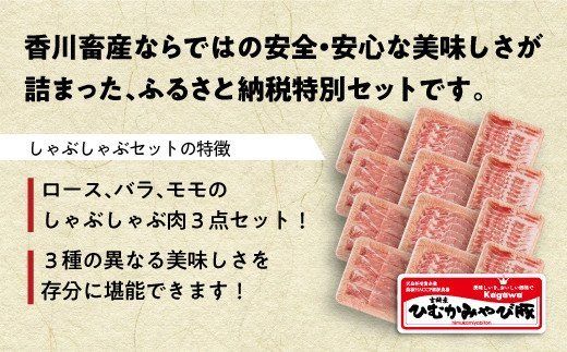 香川畜産の豚肉しゃぶしゃぶセット　2,400g 【 肉 豚肉 精肉 】 [H6202]