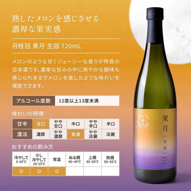 【月桂冠】果月純米/生詰 飲み比べセット(720ml×2本)［京都  伏見 お酒 日本酒 純米酒 人気 おすすめ 定番 贈答 飲み比べ セット おいしい 人気 おすすめ お祝い ギフト 贈答 贈り物 プレゼント お取り寄せ 通販 送料無料 ふるさと納税］ 261009_B-NP19