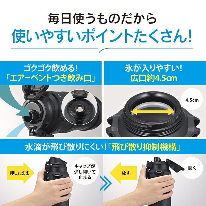 象印 ステンレスクールボトル「 TUFF 」 SDHB10【カラー：ブラック（BA）】 272183_AK174VC03