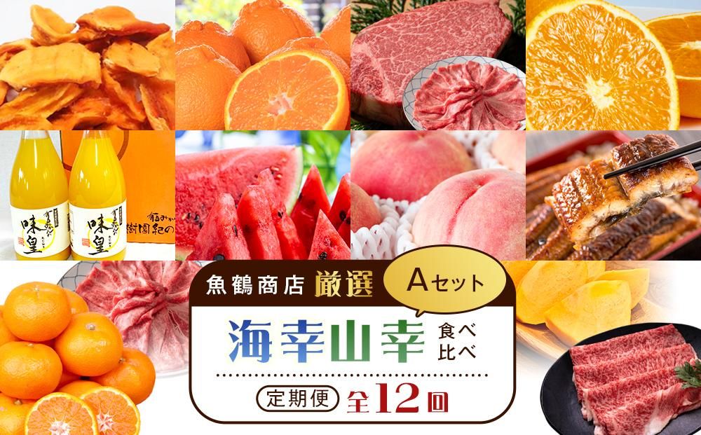[魚鶴商店厳選!]人気の海幸山幸食べ比べ[定期便全12回]セットA[UT109] 303446_XF90001