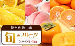 【7・8・10・12月 全4回】紀州和歌山産旬のフルーツセット（バレンシア・桃・ひらたねなし柿・みかん）【UT80】 303446_XF91143