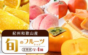 【7・8・10・11月 全4回】紀州和歌山産旬のフルーツセット（バレンシア・桃・ひらたねなし柿・富有柿）【UT81】 303446_XF91144