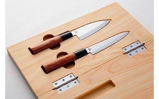 㐂.」KITEN 折りたたみ式ヒノキまな板 包丁セット (まな板