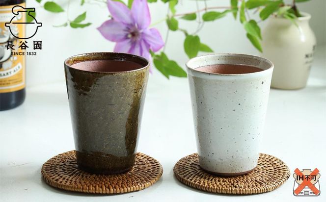 長谷園 伊賀焼 ビアマグギフトセット グリーン&ホワイト　小 242161_AN065