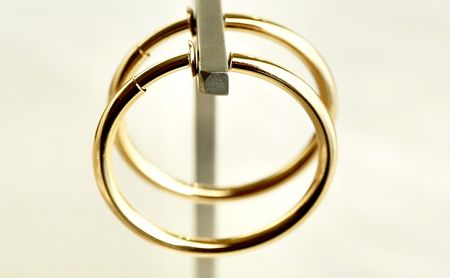 K18 イエローゴールド ピアスに見える 地金 イヤリング(直径30mm) 保証書付 KO-0015 SWAD012