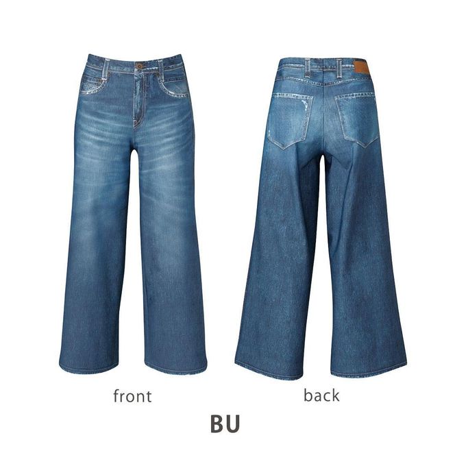 【ワコール/カルソン】まるでデニム ワイド レディス＜Lサイズ/BU＞［ 京都 ストレッチ パンツ ぐ～んとのびる! 快適 楽 はきごこち ファッション 人気 おすすめ ズボン ふるさと納税 ］ 261009_A-SG006VC03B