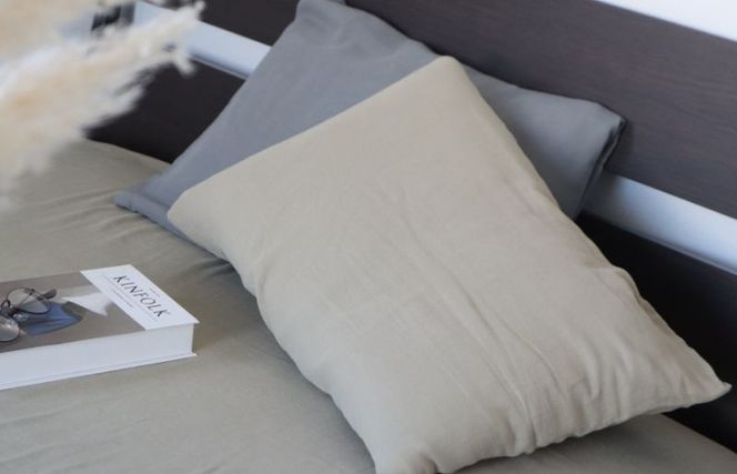 G1994 【tissu de coton/ダブルガーゼ】泉州南部織 ピローケース 1枚（オリーブ）