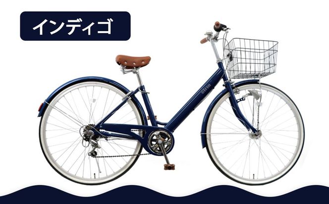 【エイリン】【組立済み発送】＜色選択可能＞シティサイクル27型 THS276NROL［ 京都 自転車専門店 完成車でお届け 27インチ ファミリー サイクル おしゃれ 人気 おすすめ 自転車 ママチャリ 街乗り スポーツ アウトドア ギフト 通販 送料無料 ふるさと納税 ］【インディゴ】 261009_A-XW008VC01