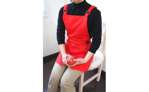 ショートエプロン 日本製 Ｍサイズ color：レッド【ショート　エプロン　日本製　Mサイズ　ベージュ　ポケット　静電気防止　動きやすい　収納力たっぷり 大阪府 門真市 】 272230_BC001VC03