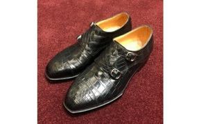 クロコダイルダブルモンクストラップ【クロコダイル革靴レザーフルオーダーメイド竜田靴一人ひとりに合わせた足型（木型orプラスチック）あなただけの靴大阪府門真市】 272230_BE006