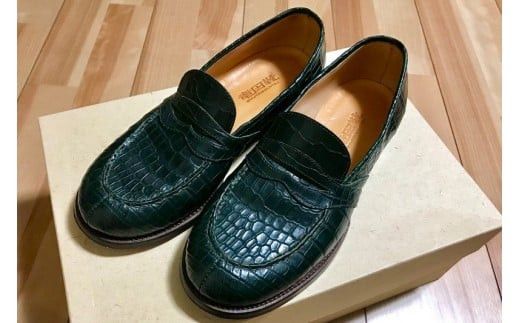 クロコダイルローファー【クロコダイルローファー革靴レザーフルオーダーメイド竜田靴一人ひとりに合わせた足型（木型orプラスチック）何十年大阪府門真市】 272230_BE009