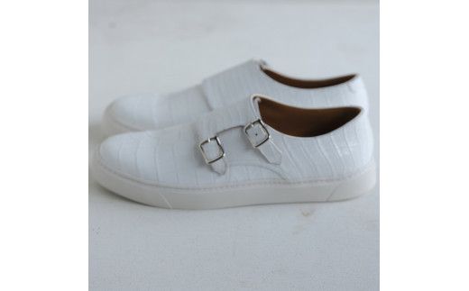 クロコダイルスニーカーダブルモンクストラップ【クロコダイル革靴レザーフルオーダーメイド竜田靴大阪府門真市】 272230_BE013