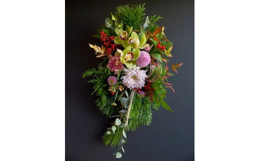 【年内発送】お歳暮にも！【お正月 迎春 お年賀】アレンジ　月の装い【 年内配送 先行予約 年末年始 正月 送料無料 門真市 】 272230_BG035