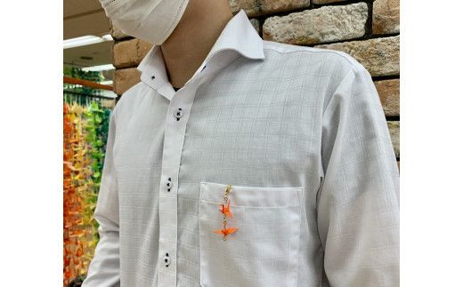 「認知症になっても輝けるまちづくり」活動応援セット（折り鶴アクセサリー、オレンジ夢リング）【認知症 折り鶴 アクセサリー オレンジ 夢リング リング 折り紙 応援セット 大阪府 門真市 】 272230_BV002