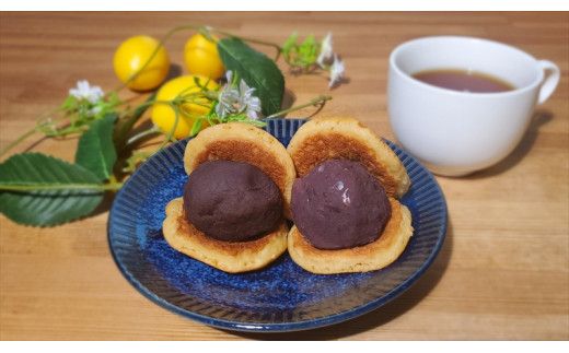 花かんざし　どらやきの皮だけ(プレーン2個、岩塩1個、ほうじ茶1個)、どらボール(つぶあん1個、こしあん1個)　合計6個詰合せ　【2セット】【 ギフト プレゼント 贈り物 お中元 お歳暮 お持たせ おかし お土産 スイーツ 手土産 贈答品 大阪府 門真市 】 272230_CQ004