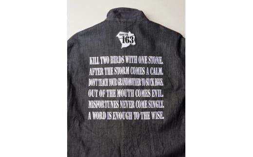 【完全受注生産】Zip Codeシリーズ デニムエンジニアコート 571　3Lサイズ【モチーフ 刺繍 ストレッチデニム インディゴネイビー 後パイピング仕立て 左Ｗポケット 袖ワンボタンカフス お中元 大阪府 門真市 】 272230_AR001VC05