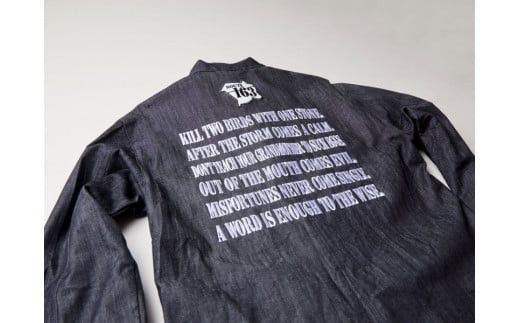 【完全受注生産】Zip Codeシリーズ デニムエンジニアコート 571　LLサイズ【モチーフ 刺繍 ストレッチデニム インディゴネイビー 後パイピング仕立て 左Ｗポケット 袖ワンボタンカフス お中元 大阪府 門真市 】 272230_AR001VC04