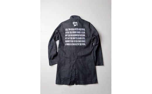 【完全受注生産】Zip Codeシリーズ デニムエンジニアコート 571　Sサイズ【モチーフ 刺繍 ストレッチデニム インディゴネイビー 後パイピング仕立て 左Ｗポケット 袖ワンボタンカフス お中元 大阪府 門真市 】 272230_AR001VC01