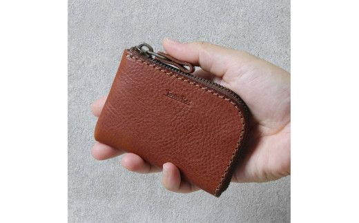 【色/チョコ】 マルチミニケース・小銭入れ TowaRe:［トワリ］ 本革 レザー【L字ファスナー型 お札収納可能 カード10枚収納 金具類アンティーク色 エイジング ミニポーチ お中元 お歳暮 大阪府 門真市 】 272230_AY004VC02