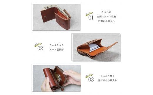 【色/チョコ】 ポッケ・二つ折り財布 TowaRe:［トワリ］ 本革 レザー【収納力 カードポケット2 隠しポケット2 外付け小銭入れ ショルダー革 バケッタ製法 ファッション小物 お中元 お歳暮 大阪府 門真市 】 272230_AY006VC02