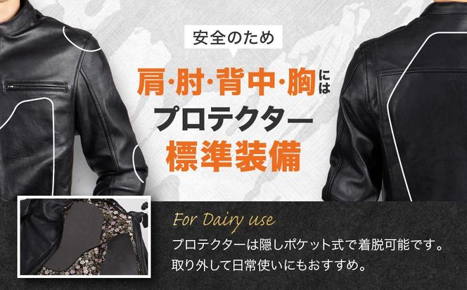 【デグナー】クラシック×花山コラボジャケット 21SJ-14K 桧垣桜柄＜Lサイズ＞［ 京都 バイクギア ジャケット 人気 おすすめ 革 レザー ツーリング ライダー バイカー バイク ブランド メーカー ギア パーツ ］ 261009_A-JR001VC02