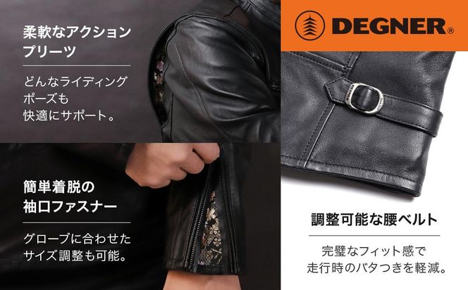 【デグナー】クラシック×花山コラボジャケット 21SJ-14K 桧垣桜柄＜XLWサイズ＞［ 京都 バイクギア ジャケット 人気 おすすめ 革 レザー ツーリング ライダー バイカー バイク ブランド メーカー ギア パーツ ］ 261009_A-JR001VC05