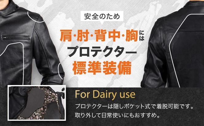 【デグナー】クラシック×花山コラボジャケット21SJ-14K  雲龍＜Lサイズ＞［ 京都 バイクギア ジャケット 人気 おすすめ 革 レザー ツーリング ライダー バイカー バイク ブランド メーカー ギア パーツ ］ 261009_A-JR005VC002