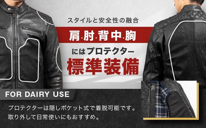 【デグナー】デグナークラシックジャケット ブラック〈Lサイズ〉18SJ-6［ 京都 八王子 バイクギア ジャケット 人気 おすすめ 革 レザー ツーリング ライダー バイカー バイク ブランド メーカー ギア パーツ ］ 261009_A-JR012VC02