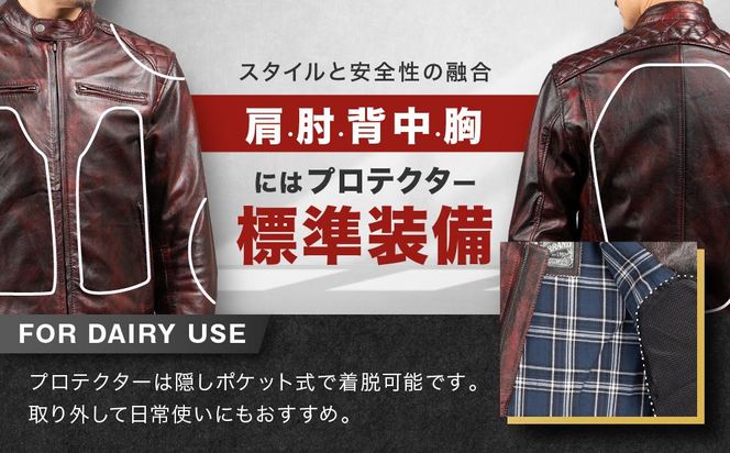 【デグナー】クラシックジャケット ワイン〈Lサイズ〉18SJ-6F［ 京都 バイクギア ジャケット 人気 おすすめ 革 レザー ツーリング ライダー バイカー バイク ブランド メーカー ギア パーツ ］ 261009_A-JR013VC02