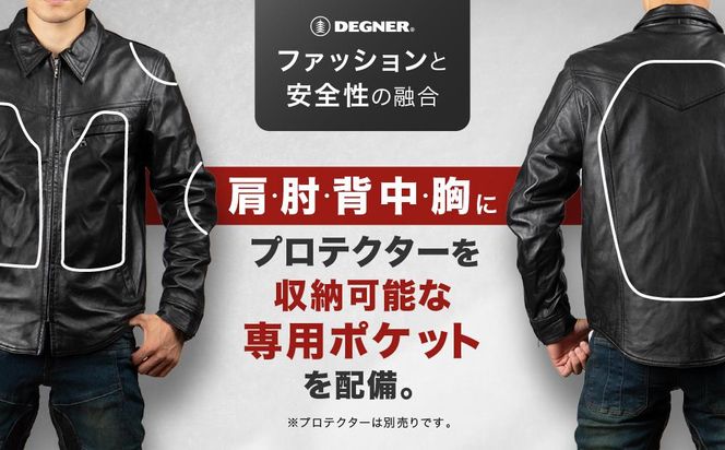 【デグナー】クラシックレザーシャツ〈XLWサイズ〉SRS-5F［ 京都 バイクギア シャツ 人気 おすすめ 革 レザー ツーリング ライダー バイカー バイク ブランド メーカー ギア パーツ ］ 261009_A-JR014VC04