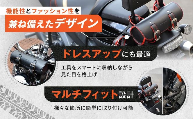 【デグナー】シンセティックレザーツールバッグ[DTB-1] （ブラック）［ 京都 バイクギア バッグ 鞄 かばん 人気 おすすめ 革 レザー ツーリング ライダー バイカー バイク ブランド メーカー ギア パーツ ］ 261009_A-JR022VC001